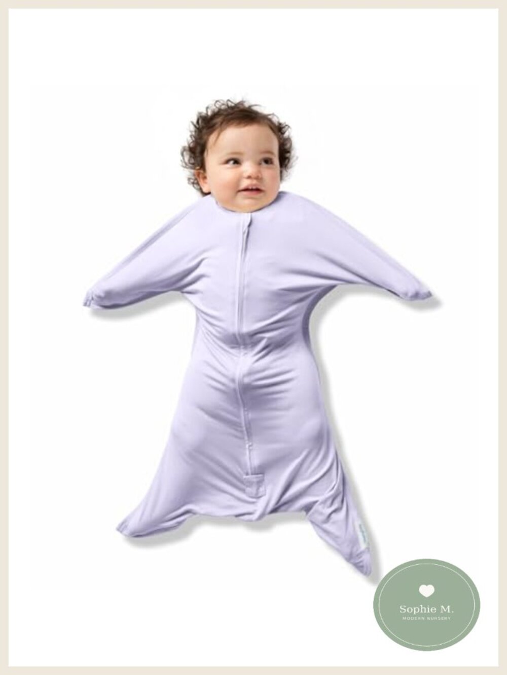 SleepingBaby Bamboo Zipadee-Zip Transition Swaddle Wearable Blanket Medium 6-12m
